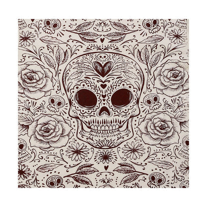 Playera Audaz para niño de algodón beige con estampado de calavera