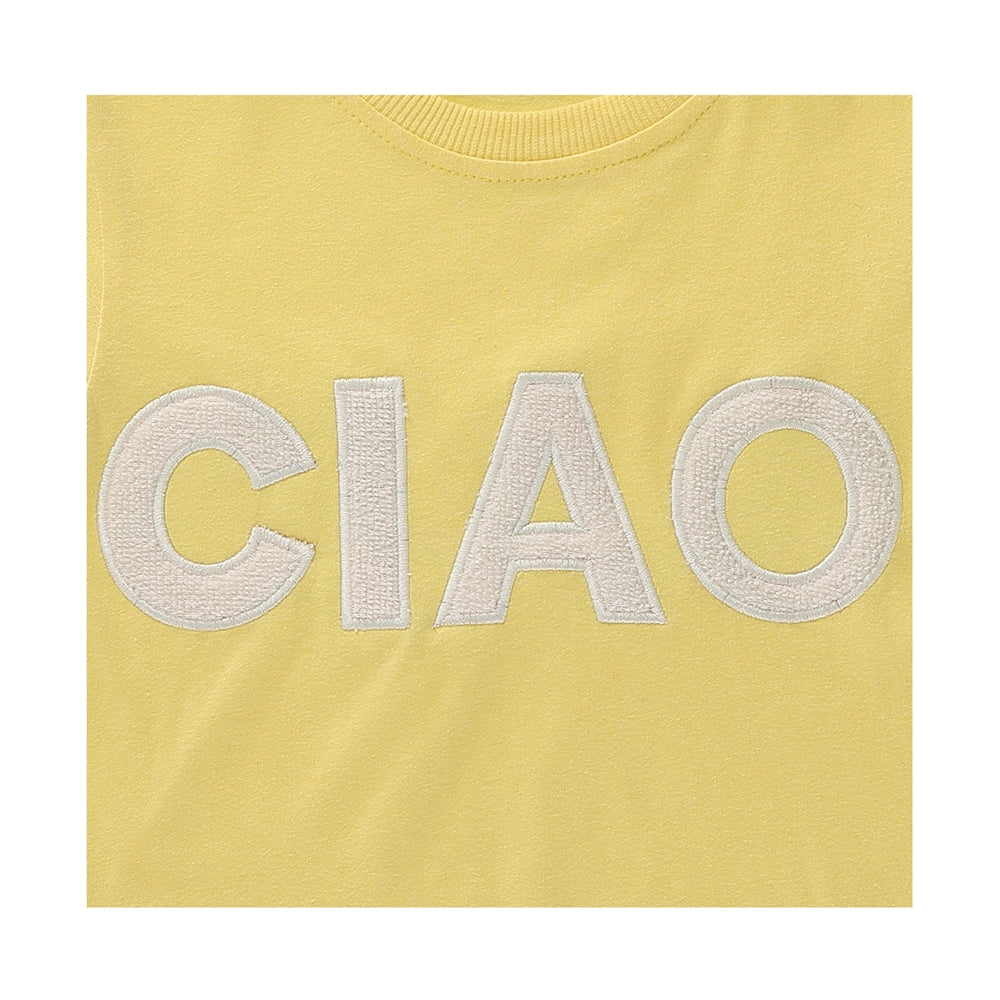 Playera Audaz para niño de algodón  amarillo con detalle bordado
