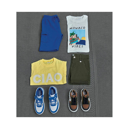 Playera Audaz para niño de algodón  amarillo con detalle bordado