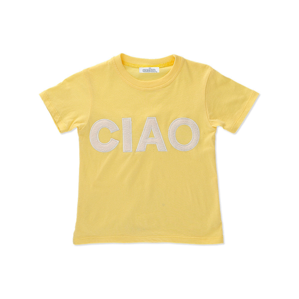 Playera Audaz para niño de algodón  amarillo con detalle bordado