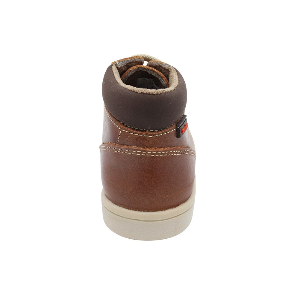 Tenis Audaz para niño de sintético café claro Smith con agujetas contrastantes