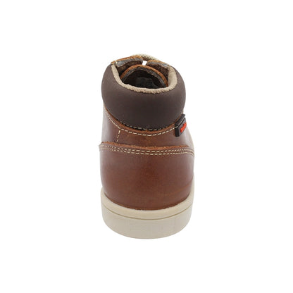 Tenis Audaz para niño de sintético café claro Smith con agujetas contrastantes