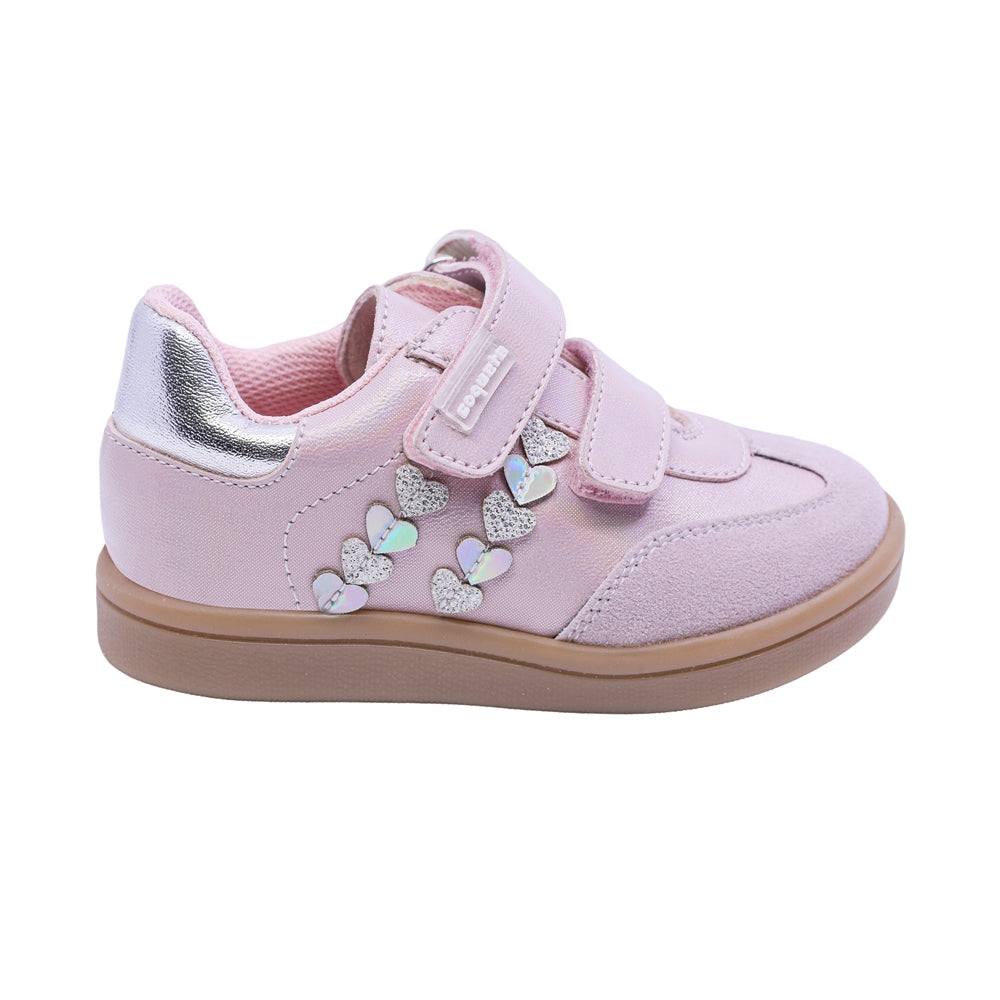 TENIS COQUETA PARA NIÑA COLOR ROSA DE SINTÉTICO SMITH CON TIRA DE CONTACTO