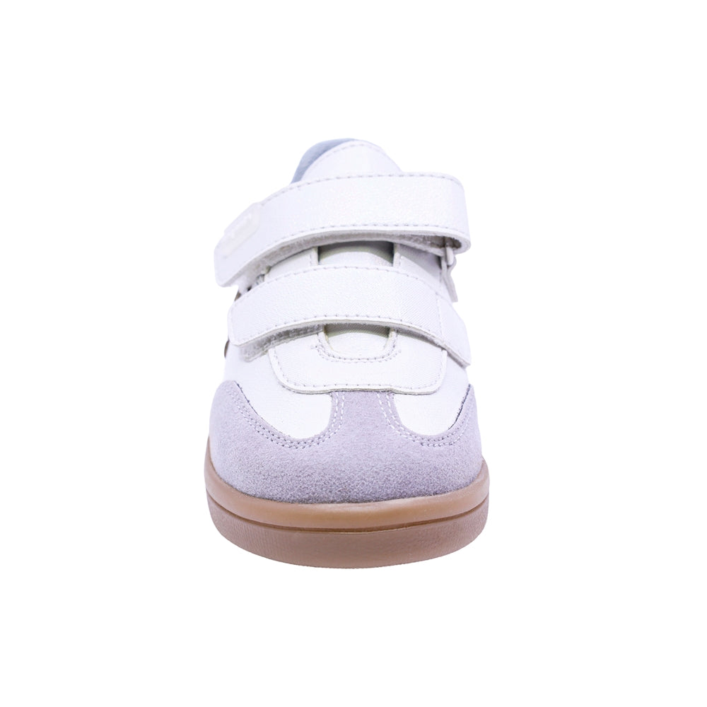 TENIS COQUETA PARA NIÑA COLOR PLATA DE SINTÉTICO SMITH CON TIRA DE CONTACTO