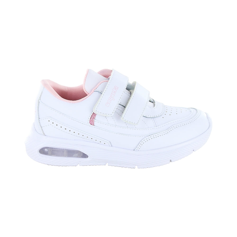 Tenis Coqueta para niña en sintético blanco Burbuja con doble tira de contacto
