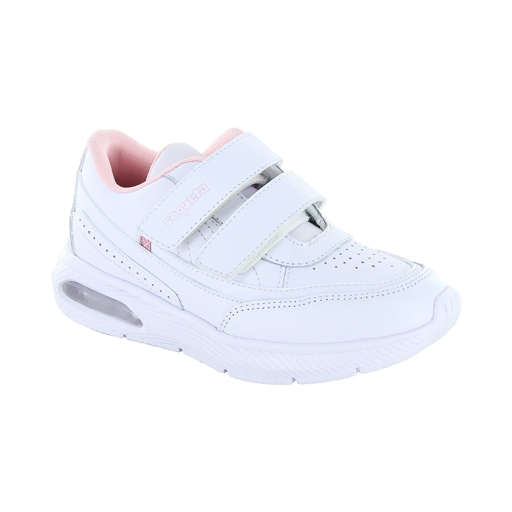 Tenis Coqueta para niña en sintético blanco Burbuja con doble tira de contacto