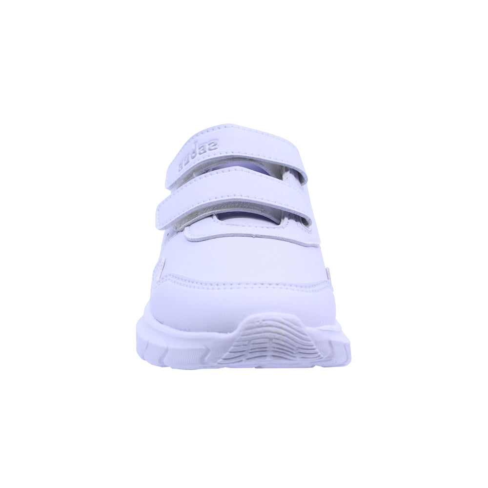 Tenis escolar Audaz para niño en sintético blanco Forty con doble tira de contacto