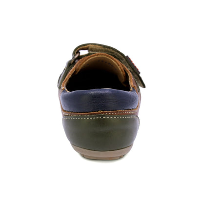 MOCASÍN AUDAZ PARA NIÑO DE PIEL COLOR CAFÉ CLARO MÁLAGA CON TIRA DE CONTACTO