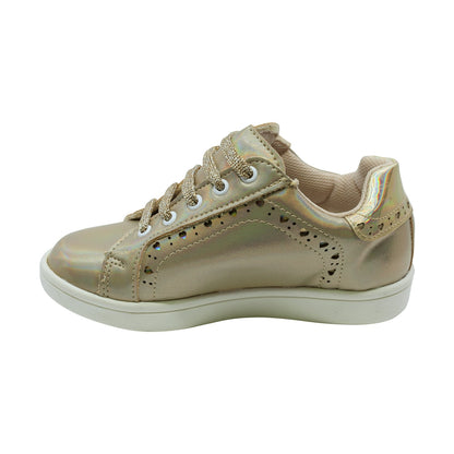 Tenis para Niña Coqueta material sintético color oro Smith y cinta ajustable