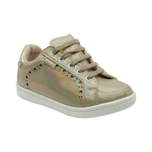 Tenis para Niña Coqueta material sintético color oro Smith y cinta ajustable