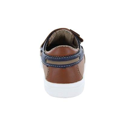 Mocasín Audaz para niño en piel miel Smith con tira de contacto