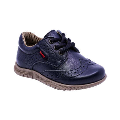 ZAPATO AUDAZ PARA NIÑO COLOR AZUL DE PIEL CLICK CON AGUJETA