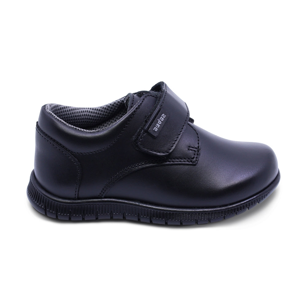 Zapato escolar Audaz para niño de piel negro click con tira de contacto