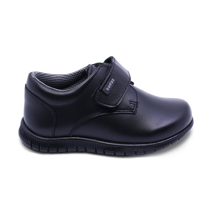 Zapato escolar Audaz para niño de piel negro click con tira de contacto