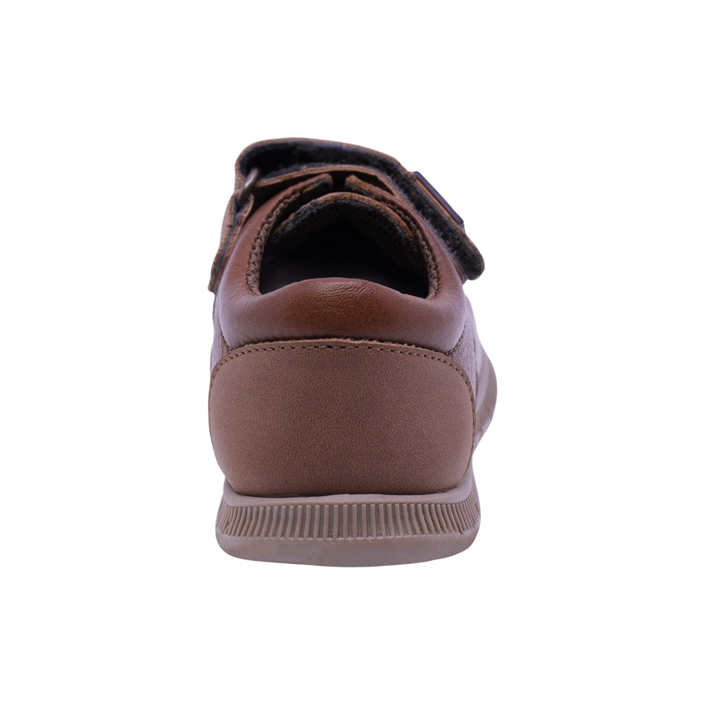 ZAPATO AUDAZ PARA NIÑO COLOR CAFÉ CLARO DE PIEL CLICK CON TIRA DE CONTACTO