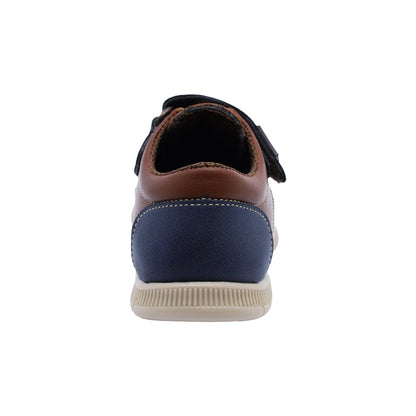 Zapato Audaz para niño en piel café claro Click con tira de contacto