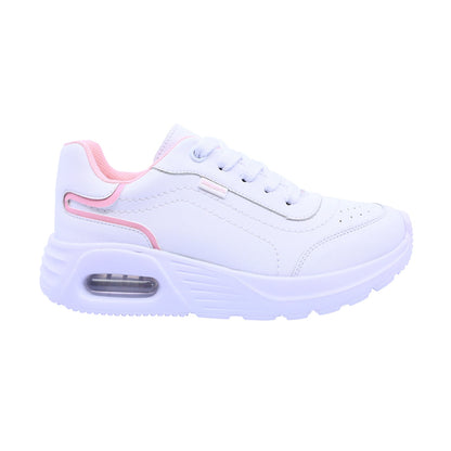 Tenis escolar Coqueta para niña sintético blanco Mulán con suela cómoda