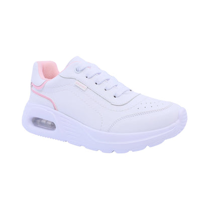 Tenis escolar Coqueta para niña sintético blanco Mulán con suela cómoda