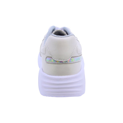 Tenis Coqueta para niña de piel en perla Mulán con suela cómoda