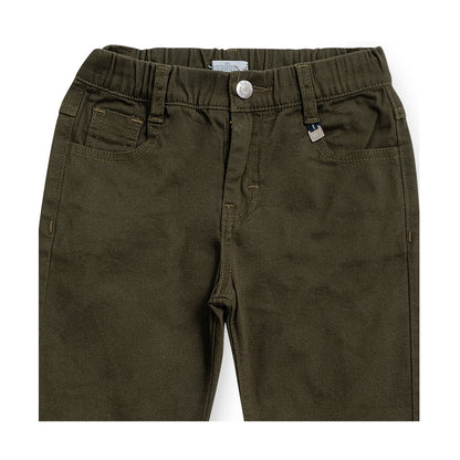 Pantalón Audaz para niño de algodón verde con ajuste elástico