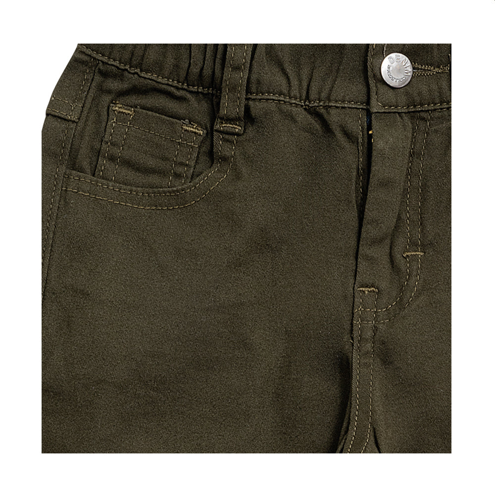 Pantalón Audaz para niño de algodón verde con ajuste elástico