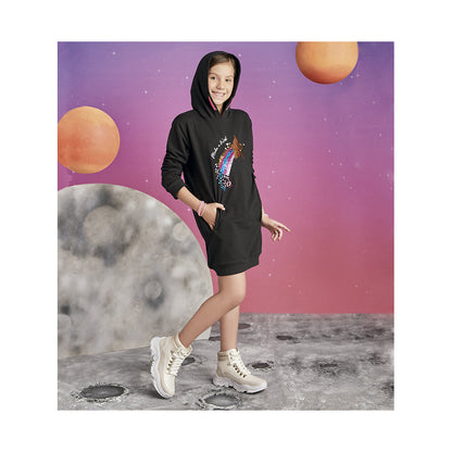 Vestido Coqueta para niña de algodón negro con lentejuela reversible