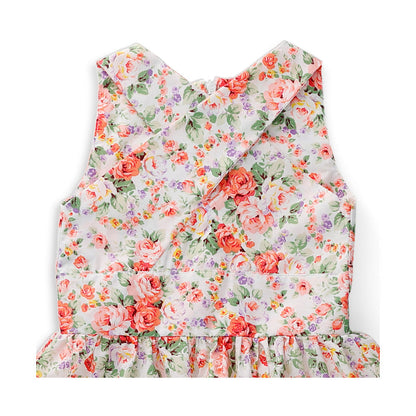 Vestido Coqueta para niña de algodón en  multi con estampado floral