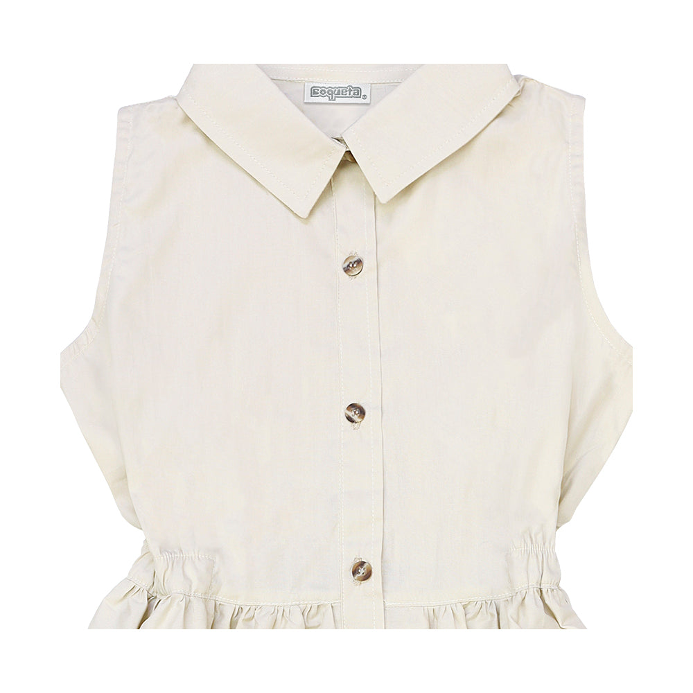 Vestido Coqueta para niña en algodón poliéster con cuello camisero
