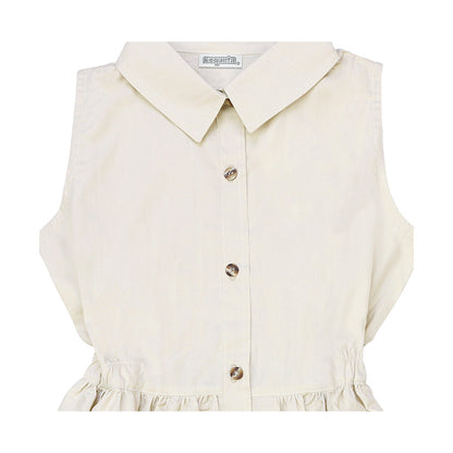 Vestido Coqueta para niña en algodón poliéster con cuello camisero