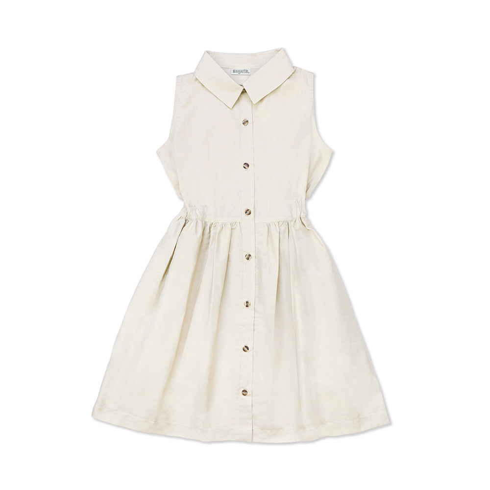 Vestido Coqueta para niña en algodón poliéster con cuello camisero