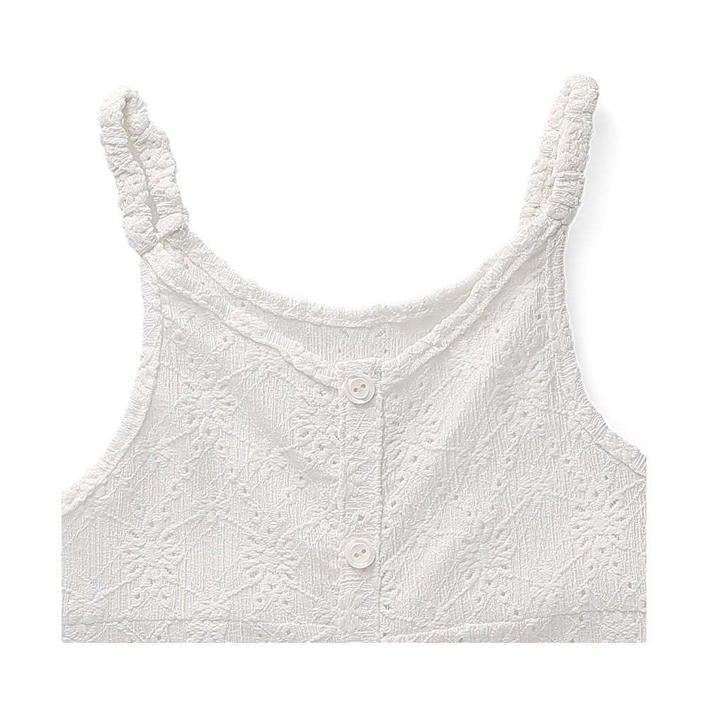 Vestido Coqueta para niña de poliéster en  blanco con bordado inglés