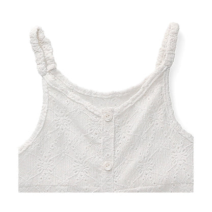 Vestido Coqueta para niña de poliéster en  blanco con bordado inglés