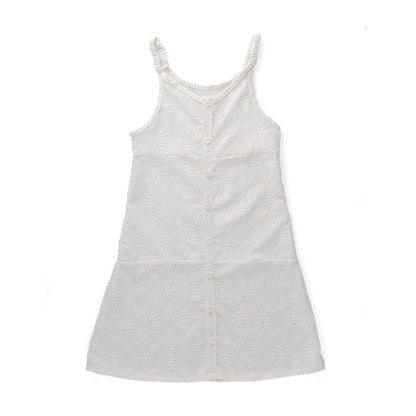 Vestido Coqueta para niña de poliéster en  blanco con bordado inglés