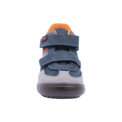 Bota Audaz para niño en piel azul Castor con detalles en contraste