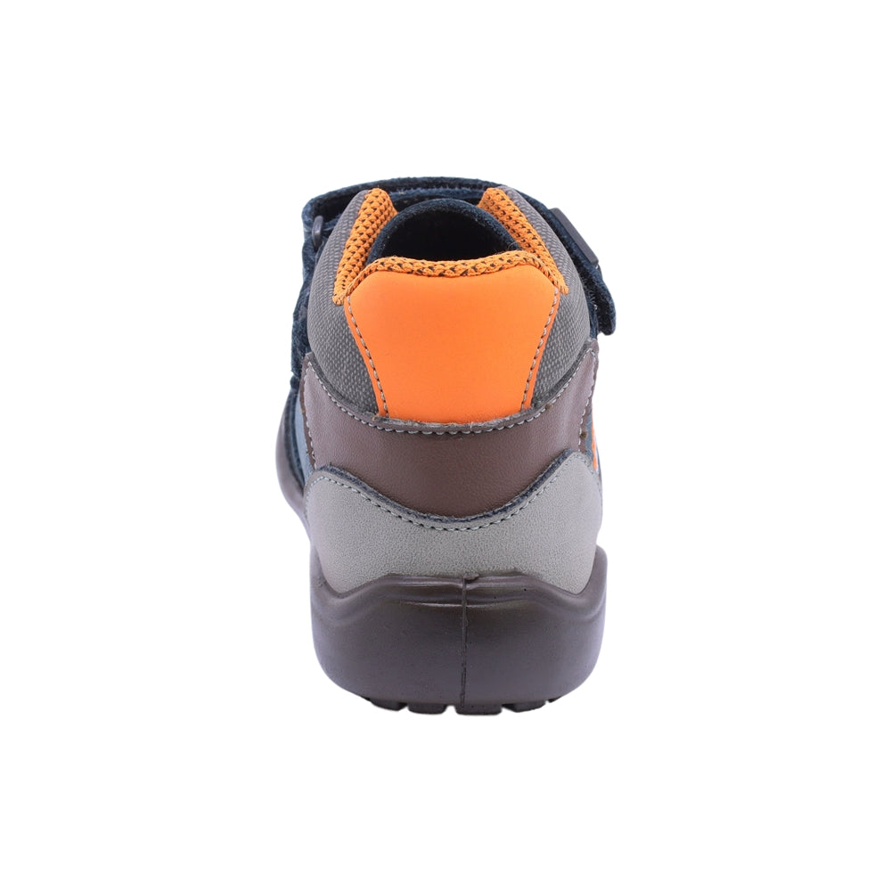 Bota Audaz para niño en piel azul Castor con detalles en contraste