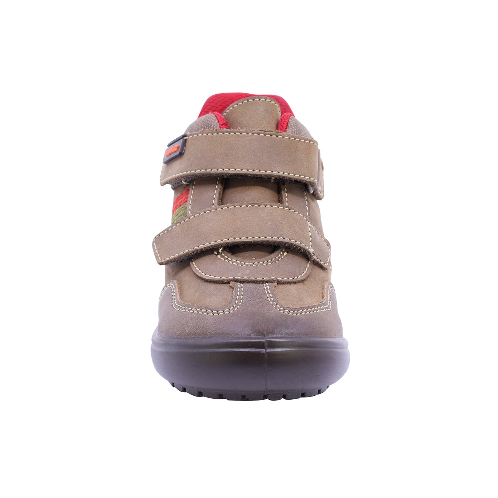 Bota Audaz para niño en piel arena Castor con detalles en contraste