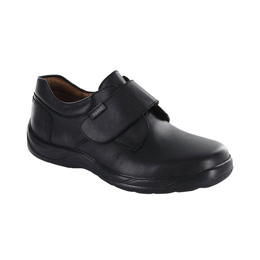 Zapato Escolar Audaz para niño en piel negro Tadeo con tira de contacto