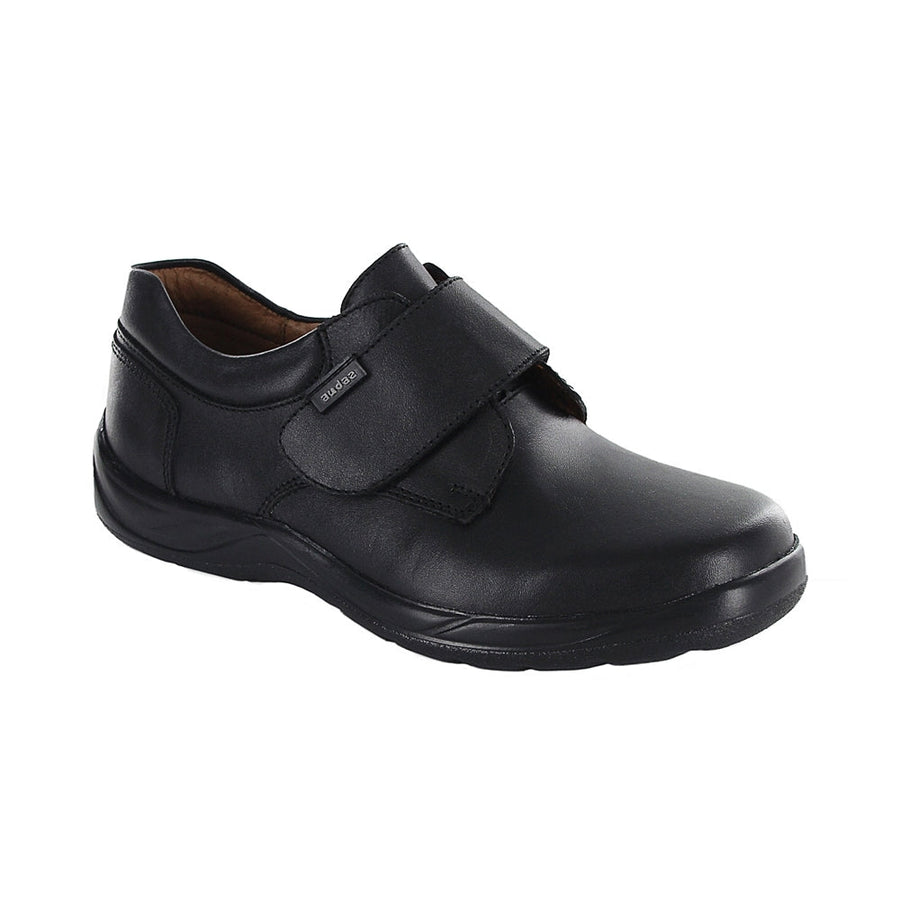 Zapato Escolar Audaz para niño en piel negro Tadeo con tira de contacto