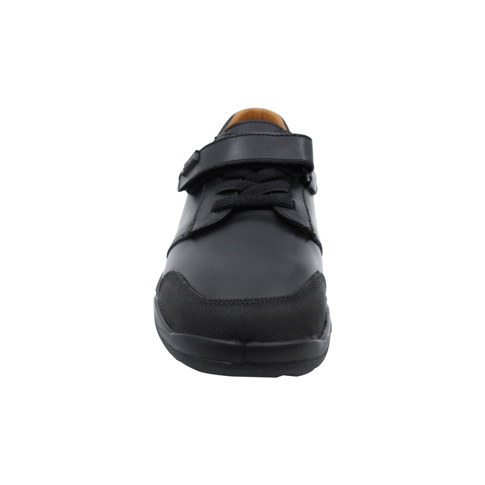 Zapato Escolar Audaz para niño en piel negro Tadeo con anti-raspaduras