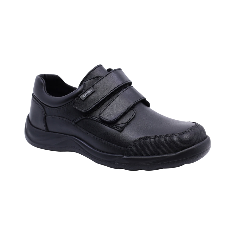 Zapato escolar Audaz para niño de piel negro Tadeo con anti-raspaduras