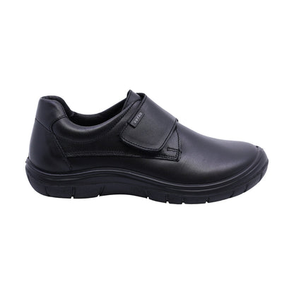 Zapato escolar Audaz para niño de piel en  negro Monkey con tira de contacto Cameron