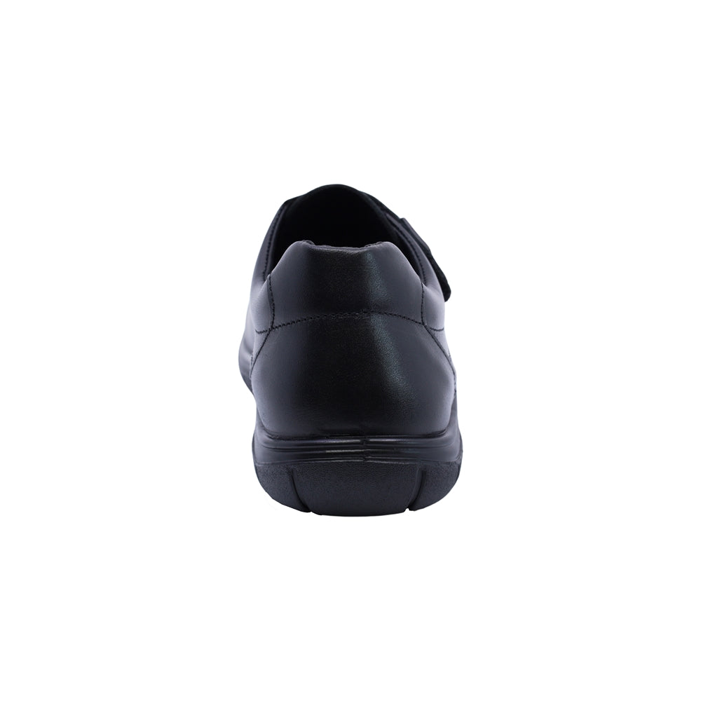 Zapato escolar Audaz para niño de piel en  negro Monkey con tira de contacto Cameron