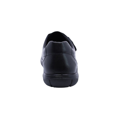 Zapato escolar Audaz para niño de piel en  negro Monkey con tira de contacto Cameron