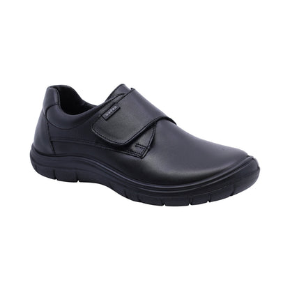 Zapato escolar Audaz para niño de piel en  negro Monkey con tira de contacto Cameron