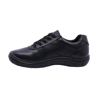 Zapato escolar Audaz para niño de piel negro Monkey con agujetas