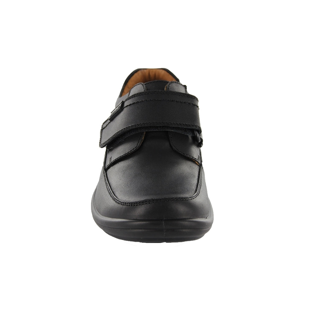 Zapato Escolar Audaz para niño en piel negro Torino con tira de contacto