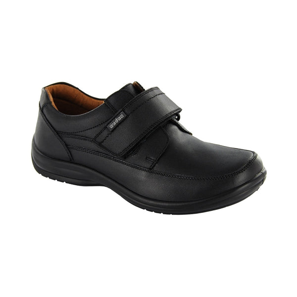 Zapato Escolar Audaz para niño en piel negro Torino con tira de contacto