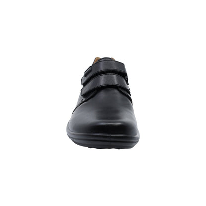 Zapato Escolar Audaz para niño en piel negro Tortino con doble tira de contacto