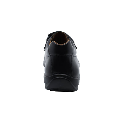 Zapato Escolar Audaz para niño en piel negro Tortino con doble tira de contacto