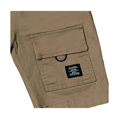 Short Audaz para niño en algodón miel con bolsillos cargo y jareta